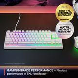 SteelSeries Apex 3 TKL RGB clavier gaming Blanc, Layout US (QWERTY), SteelSeries Whisper-Quiet, 80 % (TKL)