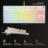 SteelSeries Apex 3 TKL RGB clavier gaming Blanc, Layout US (QWERTY), SteelSeries Whisper-Quiet, 80 % (TKL)