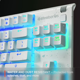 SteelSeries Apex 3 TKL RGB clavier gaming Blanc, Layout US (QWERTY), SteelSeries Whisper-Quiet, 80 % (TKL)
