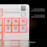 SteelSeries Apex 3 TKL RGB clavier gaming Blanc, Layout US (QWERTY), SteelSeries Whisper-Quiet, 80 % (TKL)