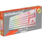 SteelSeries Apex 3 TKL RGB clavier gaming Blanc, Layout US (QWERTY), SteelSeries Whisper-Quiet, 80 % (TKL)