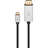 goobay USB-C 4.0 > DisplayPort, Adaptateur Noir/Argent, 2 mètres