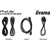 iiyama ProLite LH3241S-B2, Affichage public Noir, VGA, HDMI, LAN, USB, Audio 