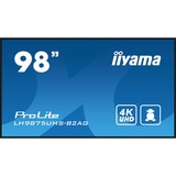 iiyama ProLite LH9875UHS-B2AG, Affichage public Noir, HDMI, DisplayPort, LAN, WiFi, USB, Audio, Android