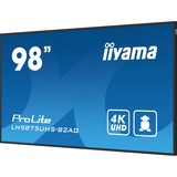 iiyama ProLite LH9875UHS-B2AG, Affichage public Noir, HDMI, DisplayPort, LAN, WiFi, USB, Audio, Android