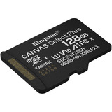 Kingston 128GB micSDXC Canvas Select Plus Gen3 150R A1 (Adaptateur SD non inclus), Carte mémoire Noir, 128 Go, MicroSDXC, Classe 10, UHS-I, 150 Mo/s, Class 1 (U1)