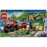 LEGO City - Le camion de pompiers 4x4 et le canot de sauvetage, Jouets de construction 60412