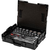 Wiha Jeu de clés à douille et d'embouts 1/4" et 1/2", Clés mixtes à cliquet 60 pcs incl. L-Boxx