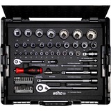 Wiha Jeu de clés à douille et d'embouts 1/4" et 1/2", Clés mixtes à cliquet 60 pcs incl. L-Boxx