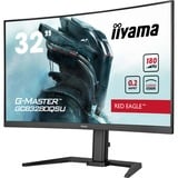iiyama G-Master Red Eagle GCB3280QSU-B2 31.5" Moniteur gaming incurvé Noir, 1x DisplayPort, 2x HDMI, 2x USB-A, 180 Hz