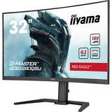 iiyama G-Master Red Eagle GCB3280QSU-B2 31.5" Moniteur gaming incurvé  Noir, 180 Hz, HDMI, DisplayPort, USB, Audio, Adaptive Sync