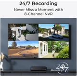 Reolink NVS8-12MD4, slimme 12 MP PoE, Caméra de surveillance 4 pièces, 12 MP, PoE, 2 To
