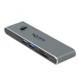 DeLOCK 87752 station d'accueil Avec fil USB 3.2 Gen 1 (3.1 Gen 1) Type-C Gris Gris, Avec fil, USB 3.2 Gen 1 (3.1 Gen 1) Type-C, Gris, MicroSD (TransFlash), SD, 3840 x 2160 pixels, Métal