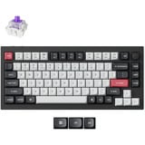 Keychron Q1 HE-H1Z QMK, clavier Noir, Layout DE, Gateron Double-Rail Magnetic Nebula, RGB led, 75%, Hot-swappable, Bluetooth, 2.4GHz