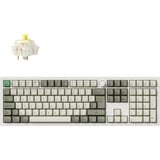 Keychron Q6 Max-P4Z QMK, clavier Blanc, Layout BE, Gateron Jupiter Banana, RGB led, Hot-swappable, Bluetooth, 2.4GHz
