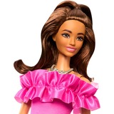 Mattel Barbie Fashionistas - Poupée aux cheveux bruns ondulés et à la robe rose #217 