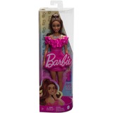 Mattel Barbie Fashionistas - Poupée aux cheveux bruns ondulés et à la robe rose #217 