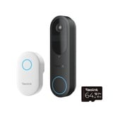 Reolink Sonnette D340B avec carillon + carte SD 64 Go, Sonnette de porte Noir