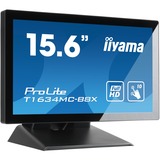 iiyama ProLite T1634MC-B8X écran plat de PC 39,6 cm (15.6") 1920 x 1080 pixels Full HD LED Écran tactile Multi-utilisateur Noir, Moniteur LED Noir, 39,6 cm (15.6"), 1920 x 1080 pixels, Full HD, LED, 25 ms, Noir