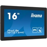 iiyama ProLite TF1615MC-B1 16" Moniteur tactile Noir, 1x DisplayPort, 1x HDMI, 1x VGA, 1x RJ-45