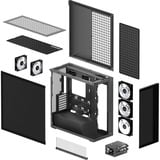ARCTIC Xtender (Mirror Black) boîtier midi tower Noir | 2x USB-A | 1x USB-C | RGB | Verre Trempé