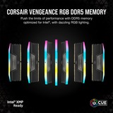 Corsair 128 Go DDR5-5600 Quad-Kit, Mémoire vive Noir, CMH128GX5M4B5600C40, Vengeance RGB, XMP