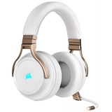 Corsair VIRTUOSO RGB Casque Arceau Connecteur de 3,5 mm Perle, Casque gaming Blanc/Or, Casque, Arceau, Jouer, Perle, Rotatif, Glissière, Multicolore