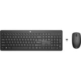 HP 230 set de bureau sans fil Noir, Layout BE (AZERTY), 100%, 1600 dpi