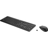HP Combinaison souris et clavier sans fil 230, set de bureau Noir, Layout BE, 1600 dpi