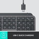 Logitech MX Keys Advanced Wireless Illuminated, clavier Noir, Layout États-Unis, Bluetooth