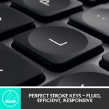 Logitech MX Keys Advanced, clavier Noir, Layout États-Unis, Bluetooth