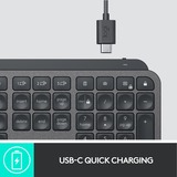 Logitech MX Keys Advanced, clavier Noir, Layout États-Unis, Bluetooth