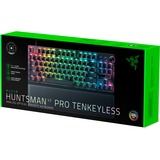 Razer Huntsman V3 Pro TKL RGB clavier gaming mécanique Noir, Layout US (QWERTY), Razer Analog Optical Gen 2, 80% (TKL), Double-shot PBT