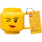 Room Copenhagen Mug LEGO en céramique - tête de fille clignotante, grand modèle, Coupe Jaune