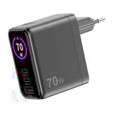 Sitecom Chargeur mural GaN 70 W avec écran LED couleur Noir