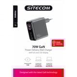 Sitecom Chargeur mural GaN 70 W avec écran LED couleur Noir