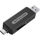 Sitecom Dual USB Card Reader, Lecteur de carte Noir