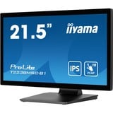 iiyama ProLite T2238MSC-B1 21.5" Moniteur tactile  Noir (Mat), Touch, HDMI, DisplayPort, USB, Audio