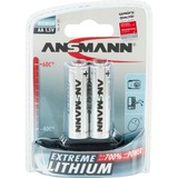 Ansmann Mignon AA/FR6 Batterie à usage unique Alcaline Argent, Batterie à usage unique, Alcaline, 1,5 V, 2 pièce(s), Argent, AA/FR6