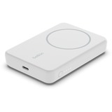 Belkin BoostCharge powerbank sans fil magnétique 5000mAh + support Blanc, 5.000 mAh