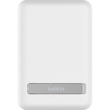 Belkin BoostCharge powerbank sans fil magnétique 5000mAh + support Blanc, 5.000 mAh