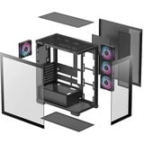DeepCool  boîtier midi tower Noir | 2x USB-A | 1x USB-C | RGB | Verre Trempé