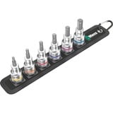 Wera Courroie C 2 Jeu de douilles Zyklop, 1/2", Clés mixtes à cliquet Noir, 6 pièces, avec fonction de maintien