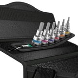 Wera Courroie C 2 Jeu de douilles Zyklop, 1/2", Clés mixtes à cliquet Noir, 6 pièces, avec fonction de maintien