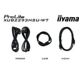 iiyama ProLite XUB2293HSU-W7 21.5" Moniteur  Blanc (mat), 100 Hz, HDMI, DisplayPort, audio, USB
