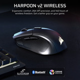 Corsair HARPOON v2 WIRELESS, Souris gaming Noir, 100 - 26.000 dpi, RGB, USB 2.0 / 2,4GHz / Bluetooth