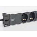 Digitus DN-95411 multiprise 2 m 3 sortie(s) CA Noir Noir/en aluminium, 2 m, 3 sortie(s) CA, Type F, Aluminium, Noir, 250 V