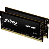 Kingston FURY Impact 16 Go DDR4-3200 (2x 8 Go) mémoire PC portable Noir, KF432S20IBK2/16, SO-DIMM, XMP 2.0