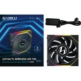 Lian Li UNI FAN TL120 LCD Wireless Single Pack, Ventilateur de boîtier Noir, 4 broches PWM + 1x 9 broches USB