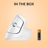 Logitech Lift pour Mac sans fil vertical ergonomique, Souris Blanc, 400 - 4000 dpi, Bluetooth Low Energy